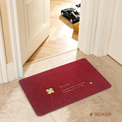Foyer mat bathroom kitchen door anti-skid door mat carpet bedroom door in the door floor mat floor mat foot pad foot pad 40× 60CM wine red clover