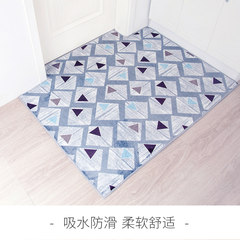 A door mat carpet door mat mat mat household water custom hall bedroom carpet 90*150cm Gray triangle