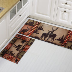 The kitchen door mat mat bath mat room bathroom door carpet mat water Hall 45× 115cm Forest elk (new product)