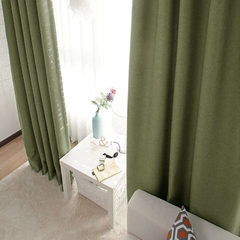 Simple modern Nordic wind color curtain cloth cotton linen curtains window flat window custom bedroom living room Without shade head + flat