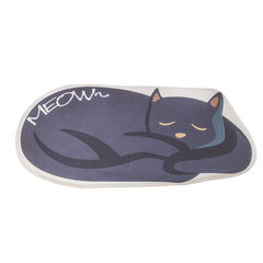Meow star shape memory cotton absorbent bathroom cushion soft washable bedroom bedroom bedside foot pedal anti-skid 45CMx100CM Dreaming meow - dark blue