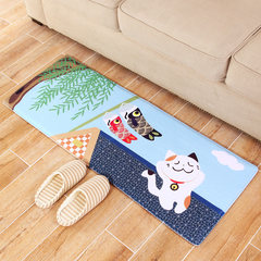 Japanese money cats soak up water and prevent slippery floor mat glass door mat kitchen carpet long bedroom bed pad foot pad 45× 120cm is comfortable fishing