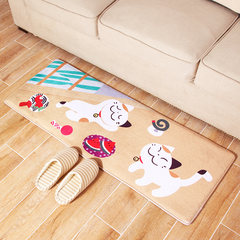 日式招财猫吸水防滑地垫 玻璃门门垫厨房地毯长条卧室床边踩脚垫 45×120cm 小憩片刻