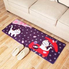 Japanese money cats soak up water and prevent slippery floor mat glass door mat kitchen carpet long bedroom bed pad foot pad 45× Cherry blossoms in 120cm rain