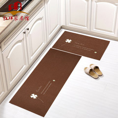 Kitchen kitchen mats anti-skid strip carpet covered with absorbent mat mat in bathroom mosaic pad customization 50x80CM Luminous clover - Coffee 02