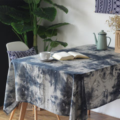 20 percent off wind and elegant Chinese wind blue and white printing and dyeing, imitation tie dyeing batik tablecloth cloth 140*140CM