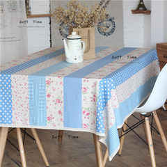 Take 30 percent off water to the Plaid Cotton quilt cover imitation Korean garden blue table cloth 80*80cm