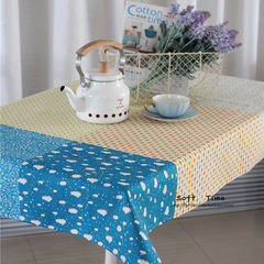 Take the 30 percent off Mediterranean refreshing summer faint blue green linen tablecloths / cloth customization system in Korea 65+17 vertical *210cm