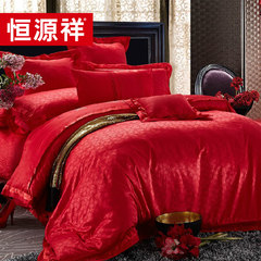 European red wedding eleven Hengyuanxiang cotton satin jacquard cotton set wedding 11 a genuine Suite The eleven sets of 100 1.8m (6 feet) bed