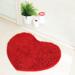 Huiduo pad chenille mat bathroom bathroom antiskid mat mat mat mat kitchen water 50*60cm Heart red