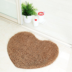 Huiduo pad chenille mat bathroom bathroom antiskid mat mat mat mat kitchen water 50*60cm Heart shaped coffee color