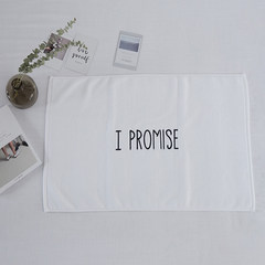 Nordic pure cotton towel, bathroom mat thickening, cotton pure white moisture absorption, anti slip embroidery door mat home 60× 120CM I PROMISE [ground towel]