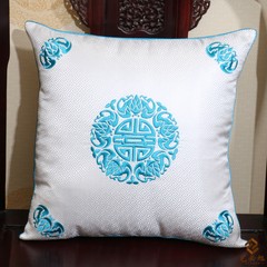 Yi Bi Xu's Chinese embroidered pillow, brocade bedside bag, office waist pillow, core big pillow, sofa cushion, large square pillow: 50X50cm
