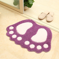 Foot mat mat door home bathroom toilet water bath mat mat mat suede Purple feet 40x60CM