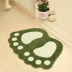 Foot mat mat door home bathroom toilet water bath mat mat mat suede Green feet 40x60CM