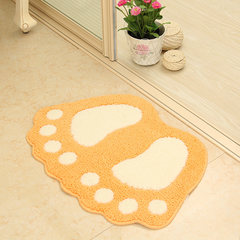 Foot mat mat door home bathroom toilet water bath mat mat mat suede Orange feet 40x60CM