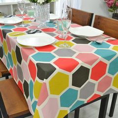 The low popularity of geometric patterns of cotton new tablecloth table Bugab table use cloth towel Hexagon pattern 65+17 vertical *180cm