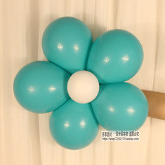 Single layer balloon, flower wedding, wedding proposal, birthday party, double full moon, hundred days decorations, special price, lake blue + white (send plum blossom clip).