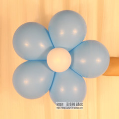 Single layer balloon, flower wedding, marriage proposal, birthday party, double full moon, hundred days decorations, special price, light blue + white (with plum blossom clip).