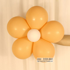 Single layer balloon, flower wedding, marriage proposal, birthday party, double full moon, hundred days decorations, special price, skin color + white (send plum blossom clip).