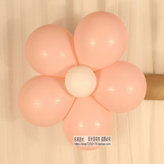 Single layer balloon, flower wedding, marriage proposal, birthday party, double full moon, hundred days decorations, special price, tender powder + white (with plum blossom clip).
