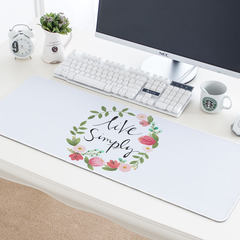Fresh and fresh rural floral waterproofing mouse pad thickened and thickened lock edge extra large keyboard pad household desk pad mouse pad - garland [size 30x78]