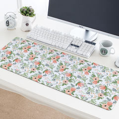 Fresh and fresh rural floral waterproofing mouse pad thickening and sealing edge super large keyboard pad household desk pad mouse pad - green floral [size 30x78]