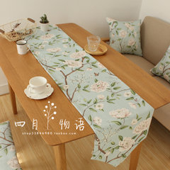 French white American Pastoral cotton flower TV cabinet table table cloth shoe double runner Flat (table length +30cm or above = runner length) 80*80cm