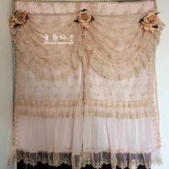 Mail to open double lace, half curtain, cloth hanging curtain, wedding curtain, Multi Size Pink Princess