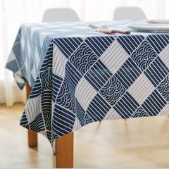 Japanese style Retro Blue Plaid green wave linen tablecloths classical Chinese style tea table cloth cover towels 1-2 days' delivery 80*80cm