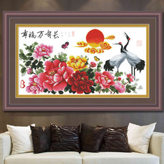 Painting time accurate printing cross embroider happy million older Shou crane cross stitch series a new living room [94x53 cm] more than 30% lines in printing