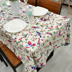 Popular dance cotton tablecloth table new garden warbler Bugab coffee restaurant can be customized White bird 65+17 vertical *180cm