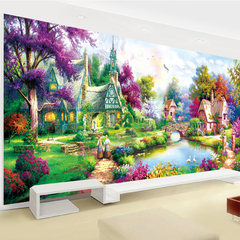 Full embroidered new cross stitch fairy tale hut full of European style painting, living room, a large cross stitch bedroom, simple modern More than 30% 240x90 cm large [thread] line
