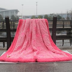 Super soft velvet raschel blanket wedding celebration day Haixin gifts pink rose blankets thickening blanket +1 yuan, buy export towels Vermicelli with embroidery