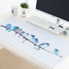 Birds cute cartoon creative thick seam water-proof keyboard mouse pad increase desk pad pad pad Super mouse pad - Blue Bird 5 [40x90]