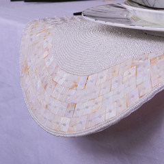 手工高档奢华餐垫桌垫隔热垫北欧圆形西餐垫欧式装饰软装样板房 白色一张