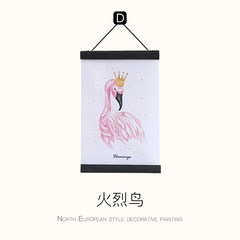 Peninsula good quality Nordic simple decorative painting DIY porch living room sofa background wall painting bedroom dining room instagram painting 29.5*20cm other types of flamingo oil painting cloth mulch + low reflection organic glass