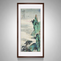 Orange house the Imperial Palace, Chinese painting, frame living room painting, decorative painting office, famous calligraphy and painting, green landscape painting Mounting height 140* length 69 Advanced Edition Garden teak Oil film laminating + low ref