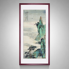 Orange house the Imperial Palace, Chinese painting, frame living room painting, decorative painting office, famous calligraphy and painting, green landscape painting Mounting height 140* length 69 Advanced Edition Elegant red brown Oil film laminating + l