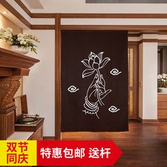 The curtain cloth Chinese Feng Shui curtain cloth curtain curtain curtain curtain partition porch Japanese Bergamot flowers Width 90*150cm long without rod