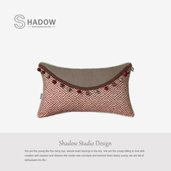 Shadow/ Chinese on package / small pillow / cushion / Senior Chinese waist geometry / mosaic / tassel 30X50cm [containing pillow]