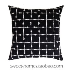 Black and White Checkered pillow of Scandinavian minimalist wool model room sofa cushion pillow soft mounted display 30X50cm lumbar pillow core