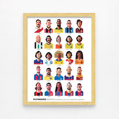 Football players poster decoration painting 2014 Brazil World Cup star souvenir bar personalized creative painting 30*40 Simple log color grain frame Other photos please post the corresponding number of goods Oil film laminating + low reflective organic g