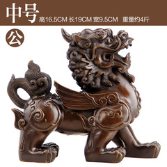 Copper copper Xinxiang Zhaocai kylin ornaments Home Furnishing feng shui office of the living room decoration decoration crafts 6 inch Unicorn (coffee)