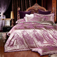 Satin Jacquard bedding, four piece bed set, 4 sets of home wedding bed, 1.5m 5 feet.