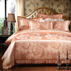 Satin Jacquard bedding, four piece bed set, 4 sets of home wedding bed, Versailles - Topaz 1.5m (5 ft) bed.
