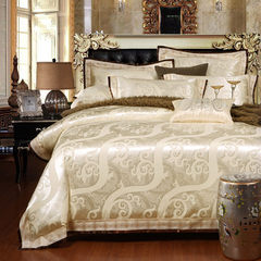 Satin Jacquard bedding, four piece bed set, 4 sets of home wedding bed, Doris Mibai 1.5m (5 ft) bed.