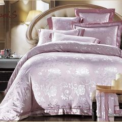 Bedclothes, four piece sets, European style luxurious Satin Jacquard bed, 4 sets of wedding suite, MISS pattern 1.5m (5 feet) bed.