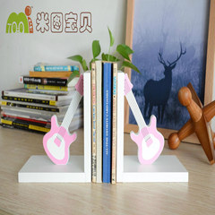 Guitar rock music Bookends bookend fashion bedroom child study decoration decor Home Furnishing children's Day gift Powder + white
