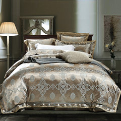 European luxury home furnishing home bedding four piece set Satin Jacquard 4 piece wedding kit suite 1.5m (5 ft) bed